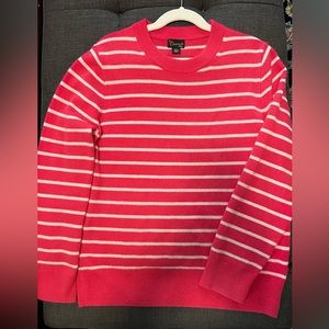 Crewcuts Boy / Girl 10-11 100% Cashmere Sweater Pink White stripes EUC